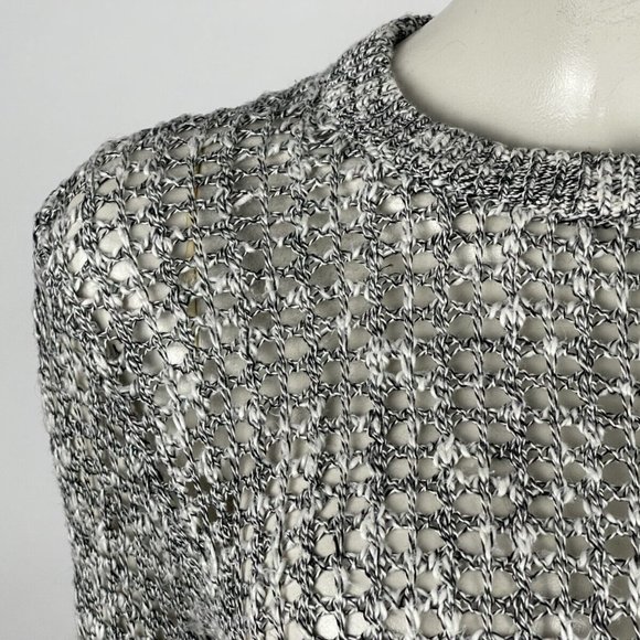 Theory Linen Cotton Mesh Knit Sweater Women M Long Sleeve Pullover‎ Crew Neck - Picture 6 of 10